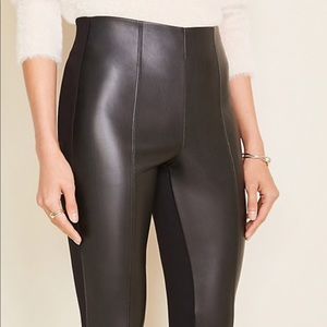 EUC Ann Taylor Side Zip Faux Leather Leggings 14T